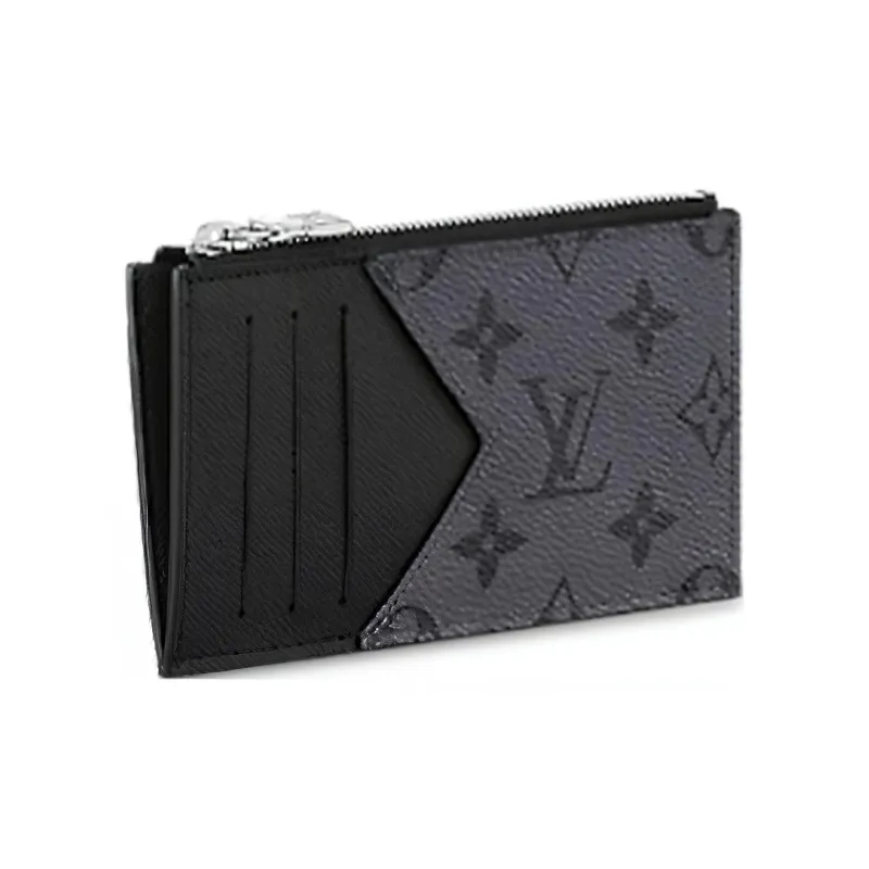 LOUIS VUITTON Coin Card Holder Monogram Eclipse Reverse Gray-1