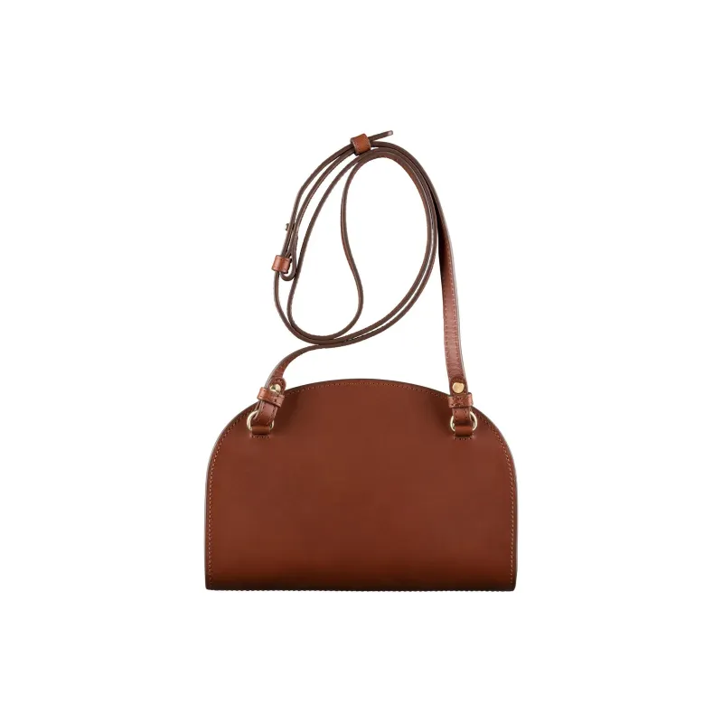 A.P.C Leather One Shoulder Crossbody Clutch Women's Chestnut-2