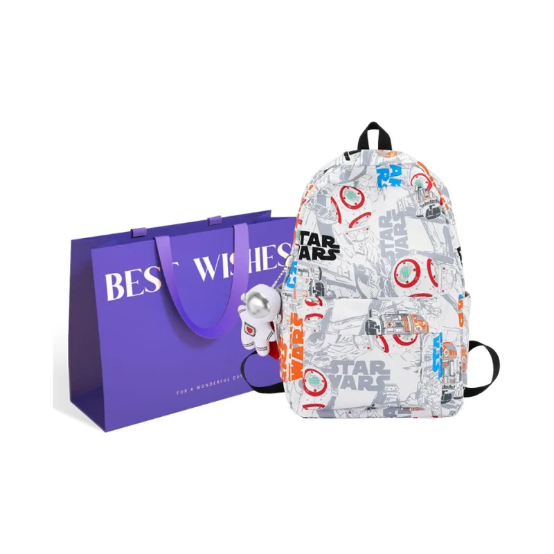 KAKAXI Nylon Backpack Unisex Black/Blue & White/Orange & White-25