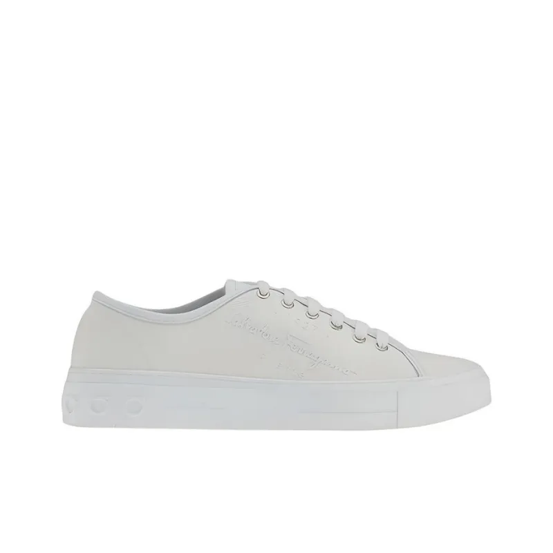 FERRAGAMO Stylish Skateboarding Shoes Men's White-1