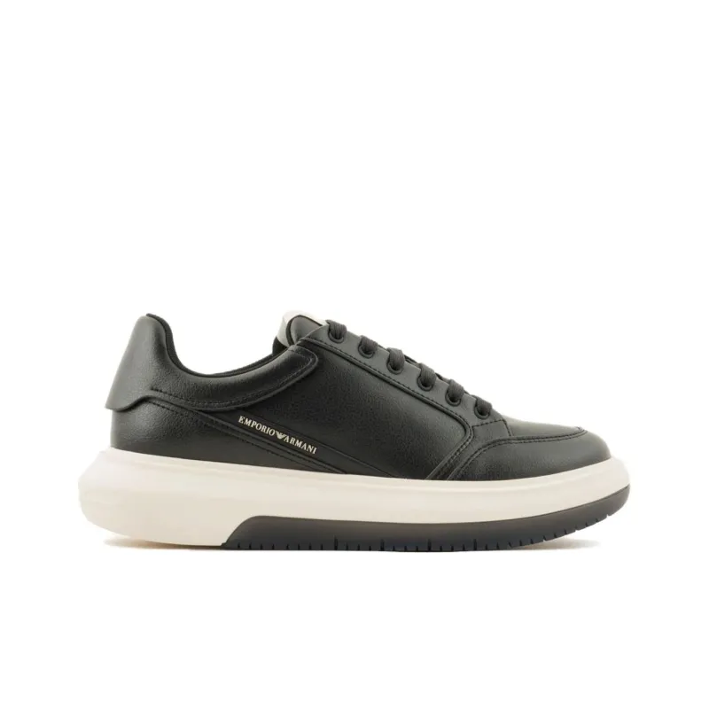 EMPORIO ARMANI Low Top Skateboard Shoes Men's Black-1