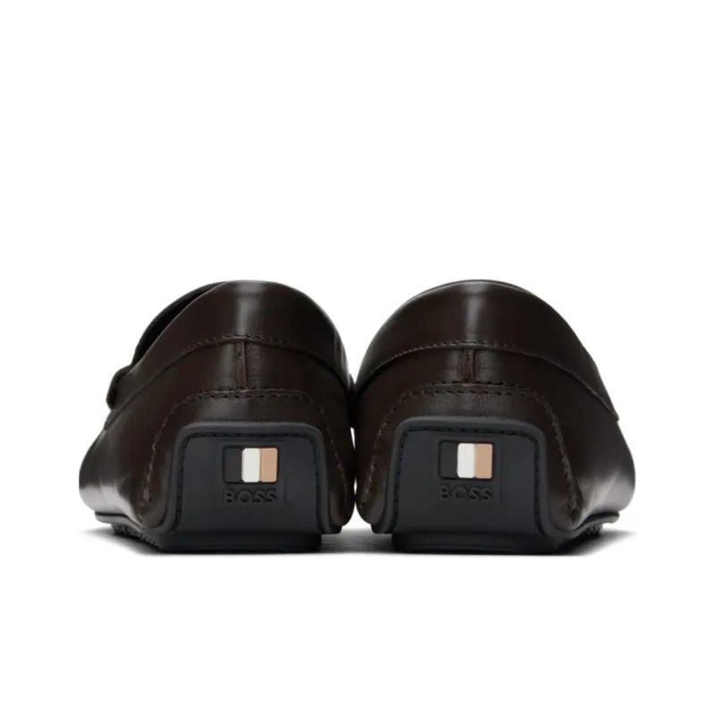 BOSS Noel Logo-debossed Leather Loafers-4