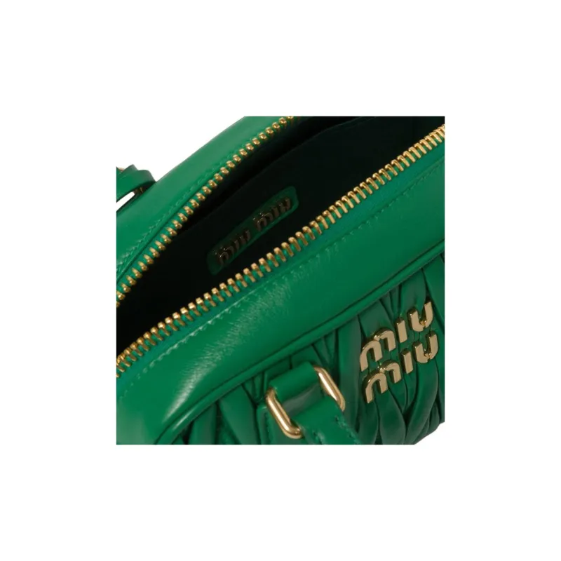 MIU MIU Matelassé Soft Sheep Leather Shoulder Bag, Crossbody Bag, Handbag Women's Mango-4