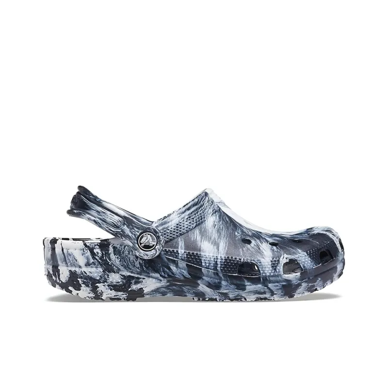 Crocs Beach Marble Unisex Black White Sandals 'Black White'-1