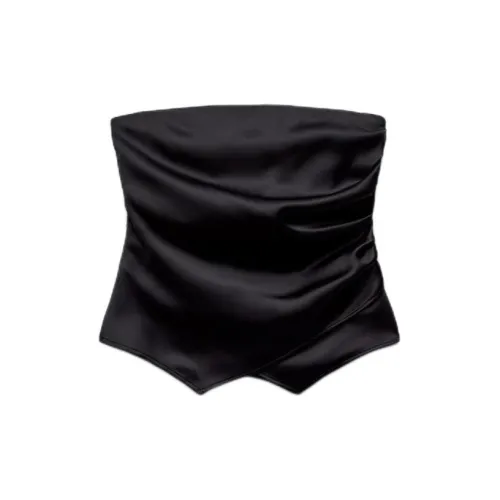 ZARA Strapless Tops Women's Black