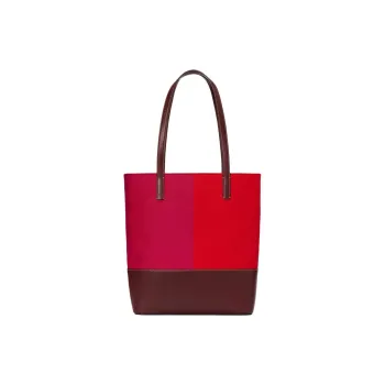 Kate Spade Fabric Cow Leather Patchwork Tote Bag Shopping Bag Handbag Large Size Women's Cordoba Red Multicolor