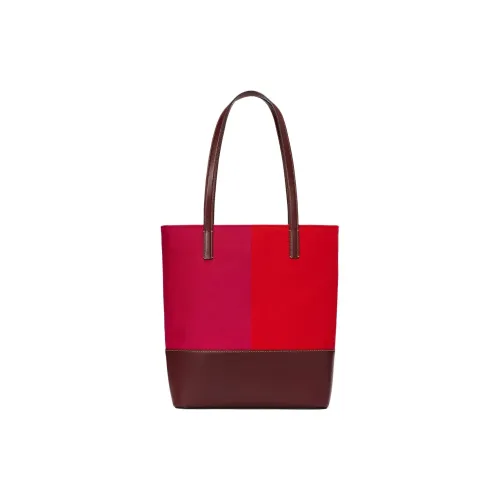Kate Spade Fabric Cow Leather Patchwork Tote Bag Shopping Bag Handbag Large Size Women's Cordoba Red Multicolor