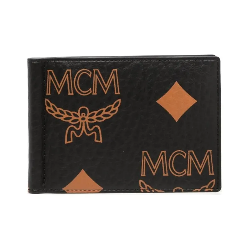 MCM Canvas With Nappa Leather Wallet Men's Black-0