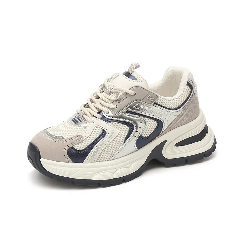 Jin Baichuan Breathable Lightweight Height Increasing Mid-Top Chunky Sneakers Women's-5