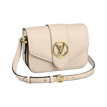 LOUIS VUITTON Pont Smooth Leather Crossbody Bag Shoulder Bag Women's Ivory