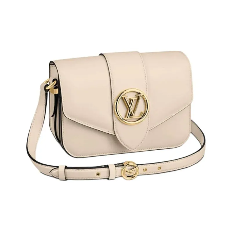 LOUIS VUITTON Pont Smooth Leather Crossbody Bag Shoulder Bag Women's Ivory-0