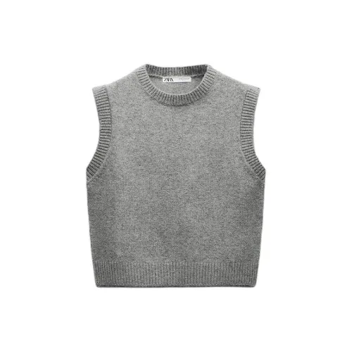 ZARA Tank Tops Women's Marbled Gray