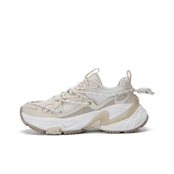 Kappa Anti-Slip Wear-Resistant Low-Top Chunky Sneakers Unisex Ecru