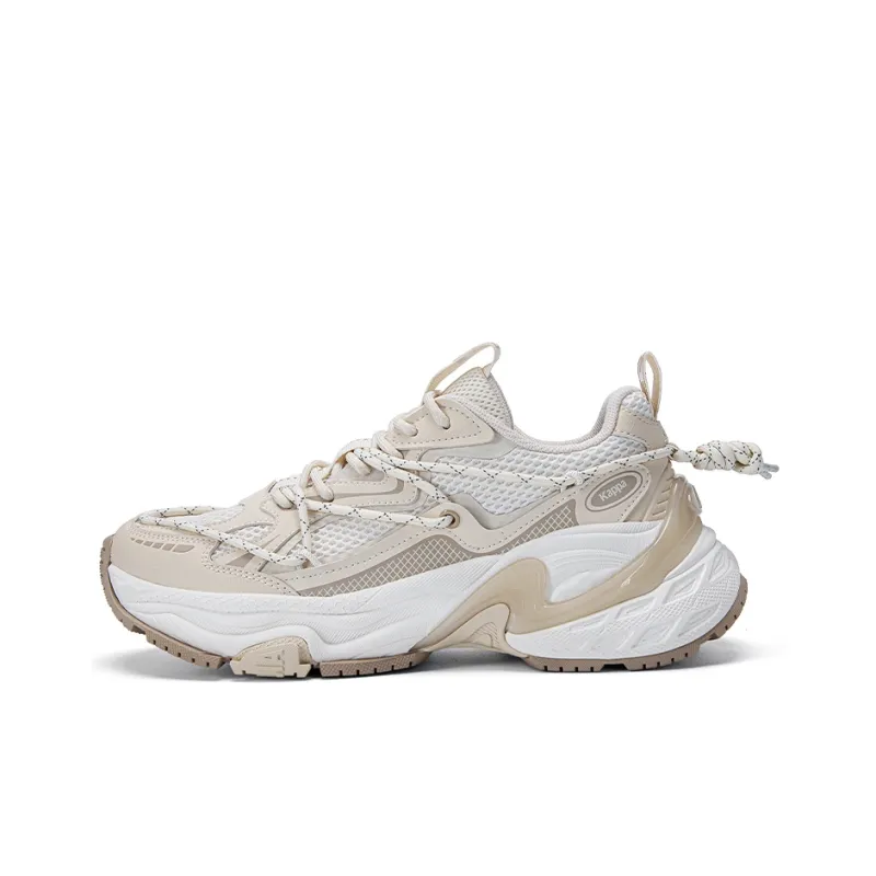 Kappa Anti Slip Wear Resistant Low Top Chunky Sneakers Unisex Ecru-0