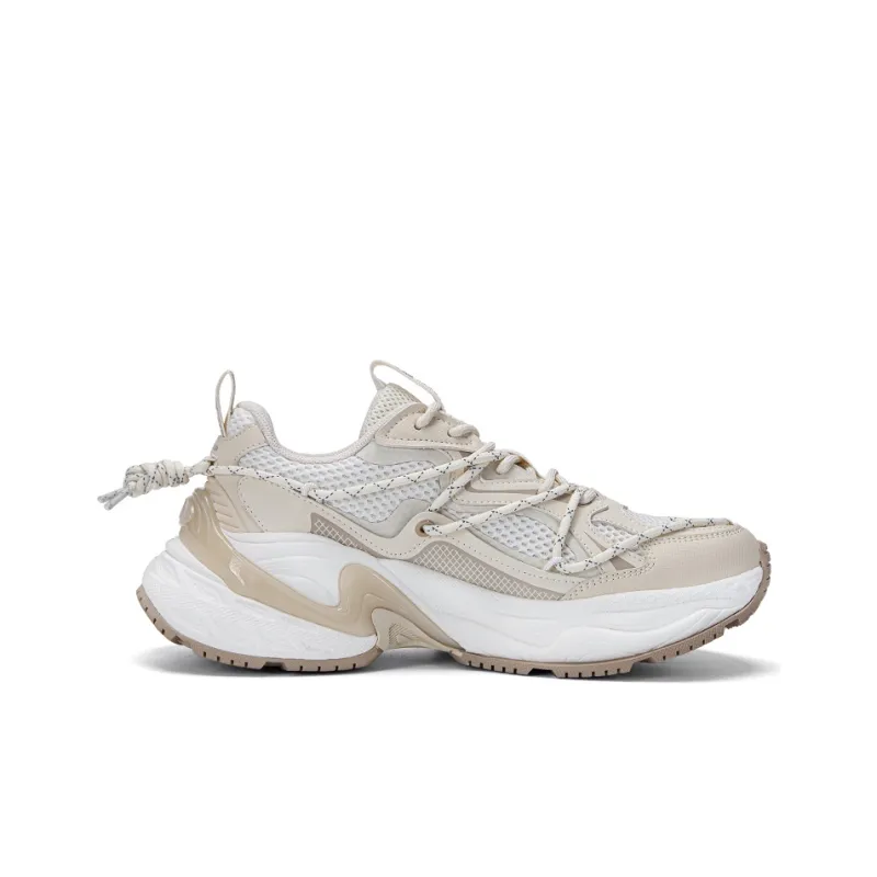 Kappa Anti Slip Wear Resistant Low Top Chunky Sneakers Unisex Ecru-1