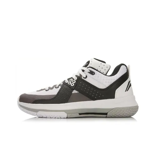 LINING All City 5 Basketball Shoes Men Mid-Top Black/White