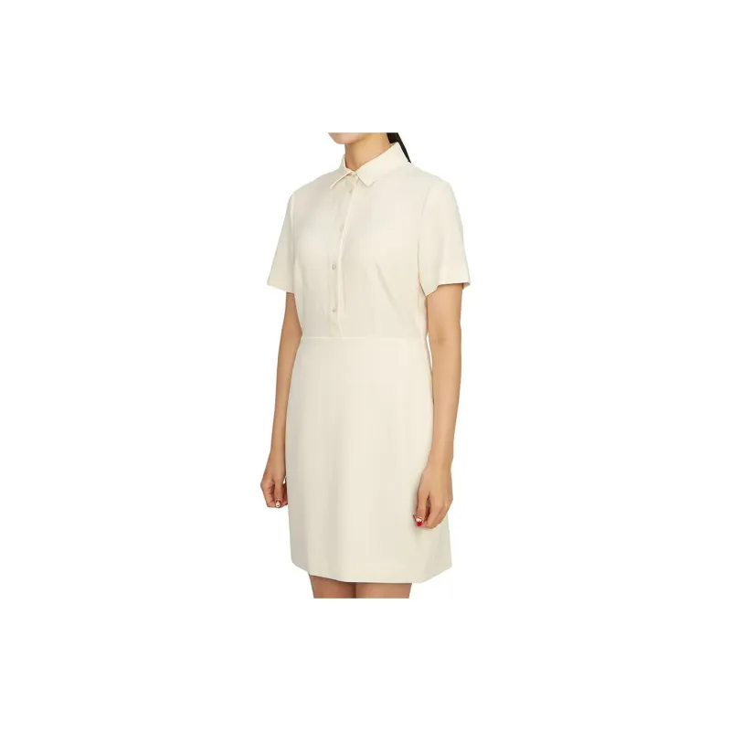 THEORY Short Sleeved Dress Women's Beige-2