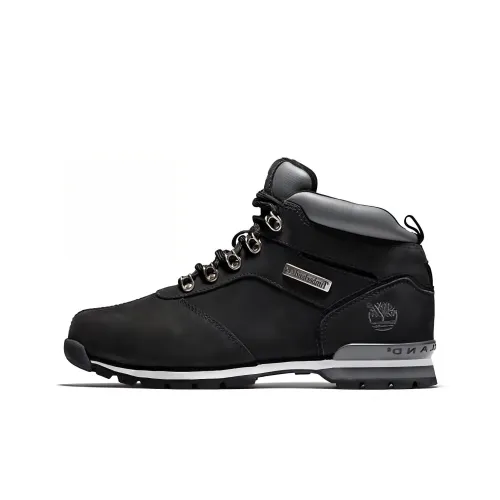 Timberland Plitrock Nubuck Cushioning Wear-Resistant Mid-Top Outdoor Shoes Men's Black