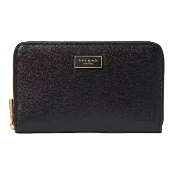 Kate Spade Katy Textured Leather Wallet Medium Size Women's Black