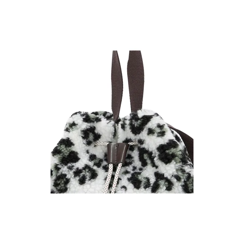 THE NORTH FACE Sherpa Bucket Bag, Handbag, Shoulder Bag, Crossbody Bag Regular Unisex Black White Leopard Print-4