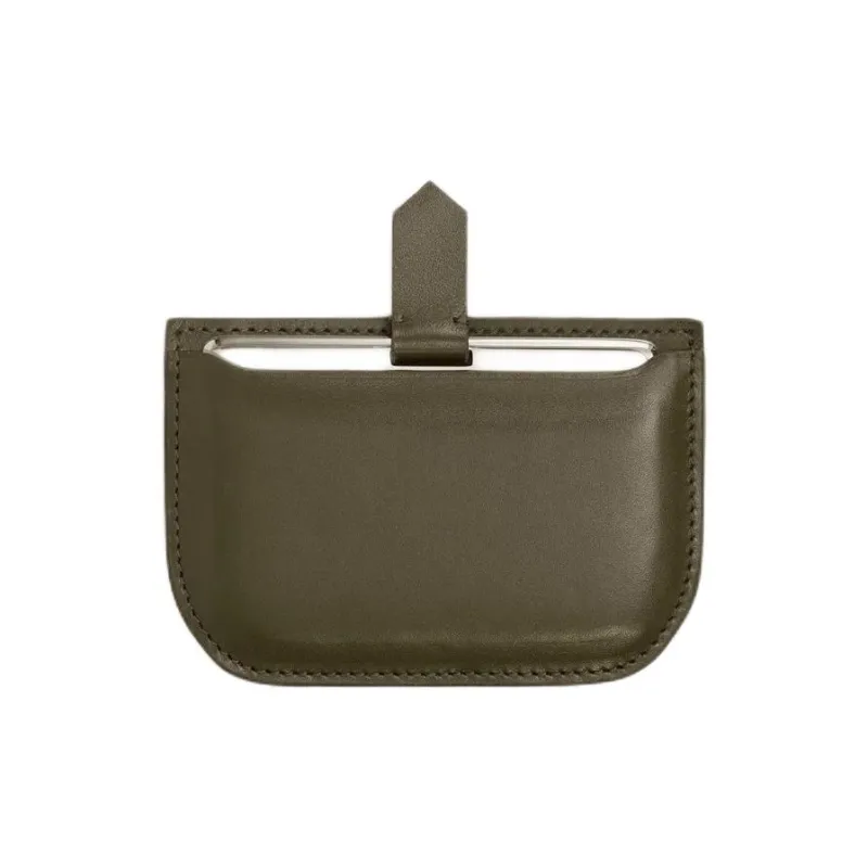 Lemaire Calfskin Card Holder Women's Khaki Green-1