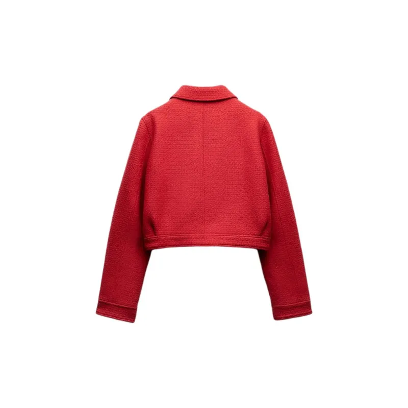 ZARA Jackets & Coats Women's Red-1