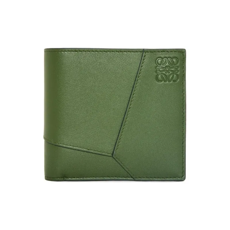 LOEWE Puzzle Calfskin Coin Purses Wallets Men's Hunter Green-0