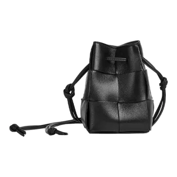 Bottega Veneta Drawstring Cassette Mini Intreccio Black