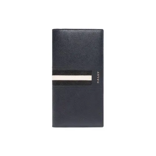 BALLY Men’s Taliro Cowhide Long Stripe Pocket Organizer Blue/Black/White Wallet
