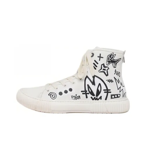 Both Canvas Shoes Men High-Top Graffiti