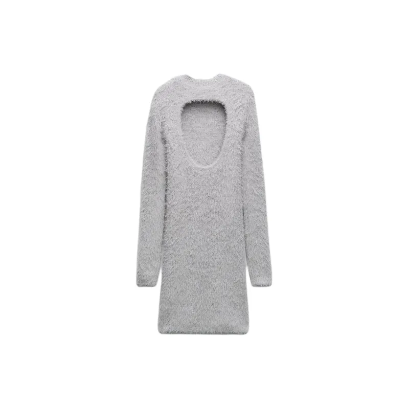 ZARA Long-Sleeved Dresses Women's Light Purple-1