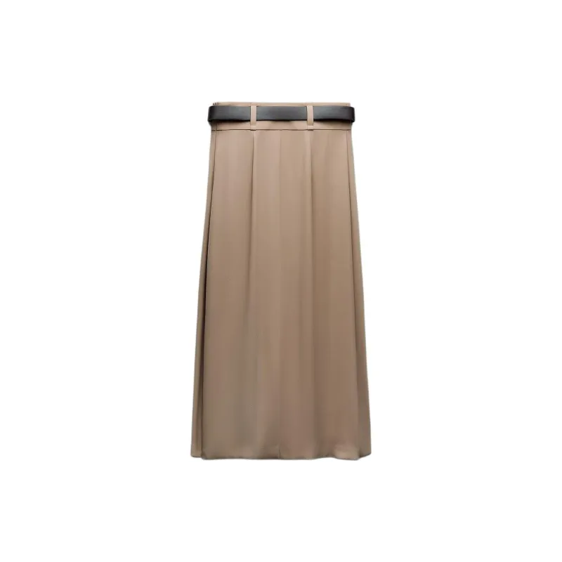 ZARA Casual Long Skirts Women's Tan-1