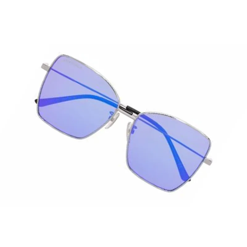 Balenciaga Metal Irregular Shape Sunglasses Unisex Silver-1