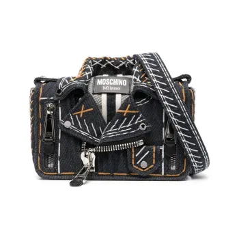 MOSCHINO Denim Crossbody Bag Shoulder Bag Women's Prussian Blue