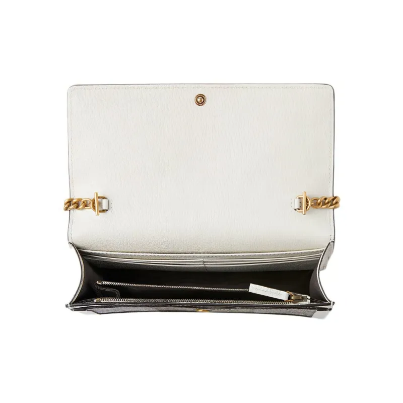 GUCCI Queen Margaret Canvas With Leather Canvas Bag Shoulder Bag Crossbody Bag Mini Women's Ebony/White-3