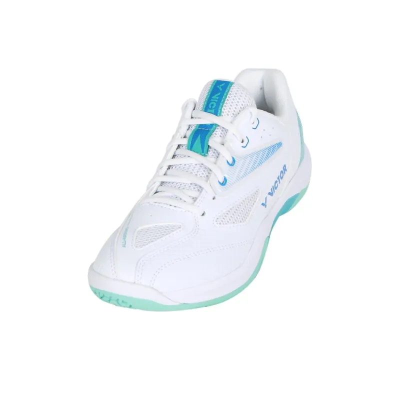 VICTOR Cushioning Breathable Badminton Shoes Unisex White Blue-4