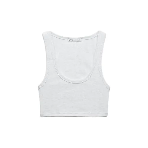 ZARA Tank Tops Women's Marbled Gray