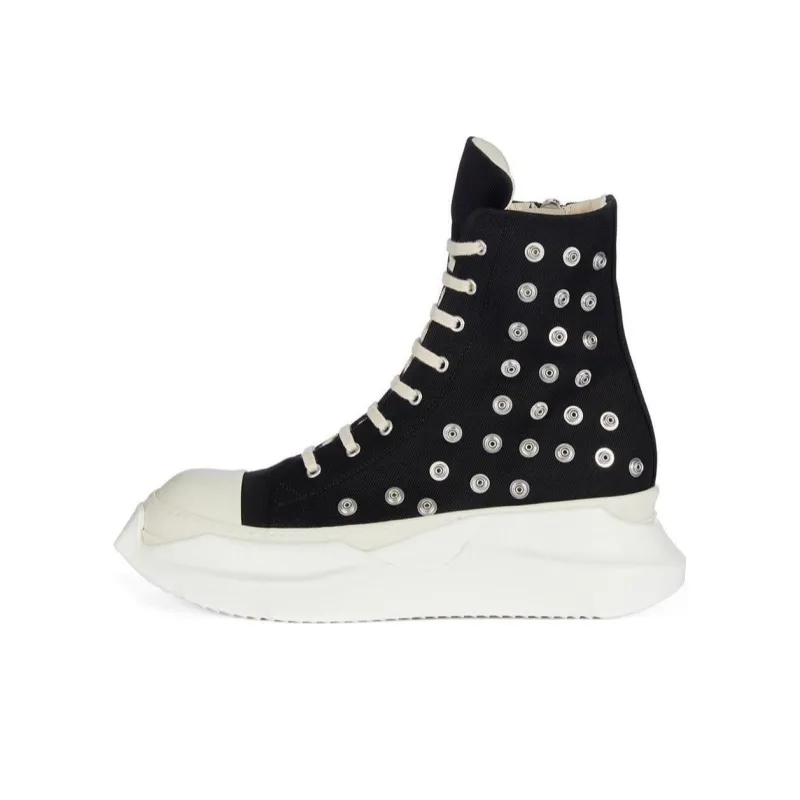 Rick Owens DRKSHDW Abstract Sneaks Studded Eyelets Black Milk-0