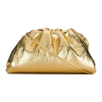 Bottega Veneta POUCH Cloud Bag Leather Shoulder Bag, Crossbody Bag, Clutch Mini Women's Gold