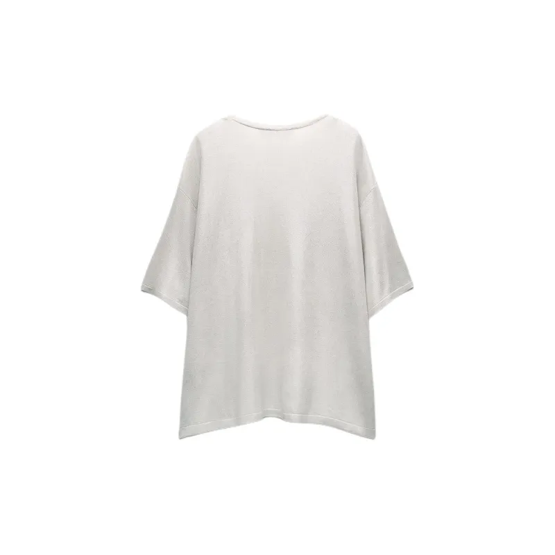 ZARA T-Shirts Women's Silver-1