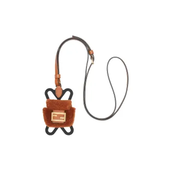 FENDI Sheepskin Phone Case, Bag, And Accessory Unisex Brown