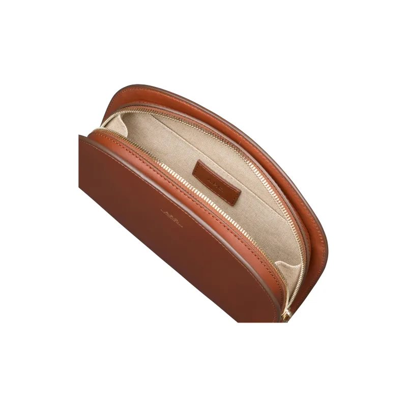 A.P.C Leather One Shoulder Crossbody Clutch Women's Chestnut-3