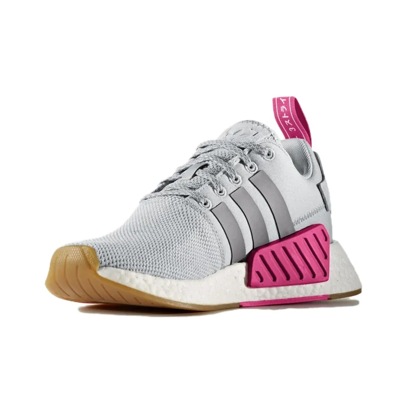 Adidas Nmd R2 Grey Shock Pink Women's-2