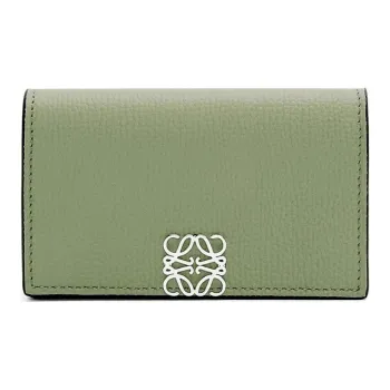 LOEWE Anagram Pebble Texture Cow Leather Wallet Women's Rosemary Green