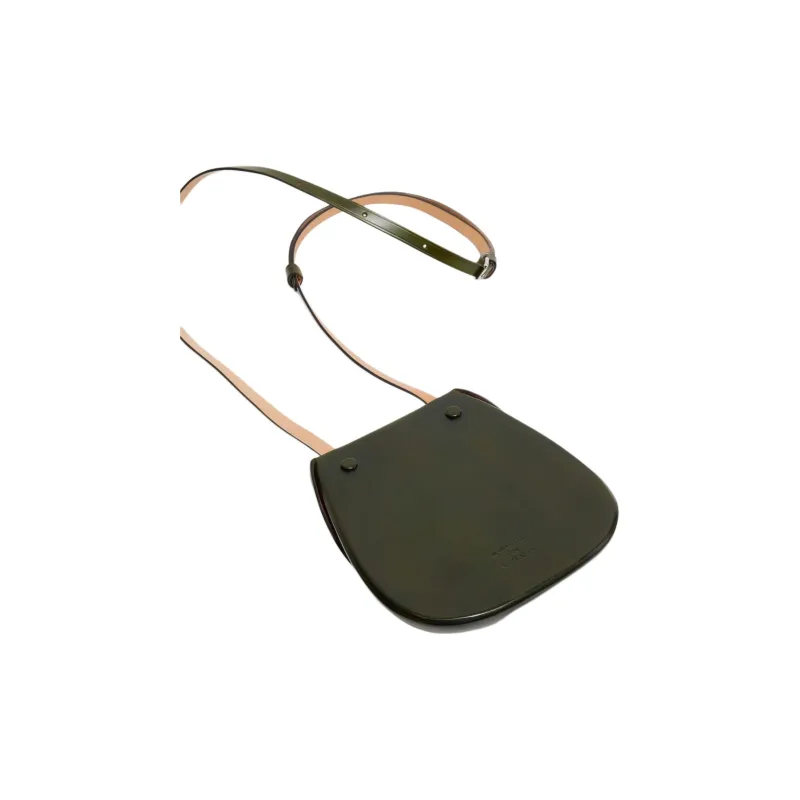 Lemaire Vegetable Tanned Cow Leather Crossbody Bag, Shoulder Bag Trumpets Unisex Kombu Green-1