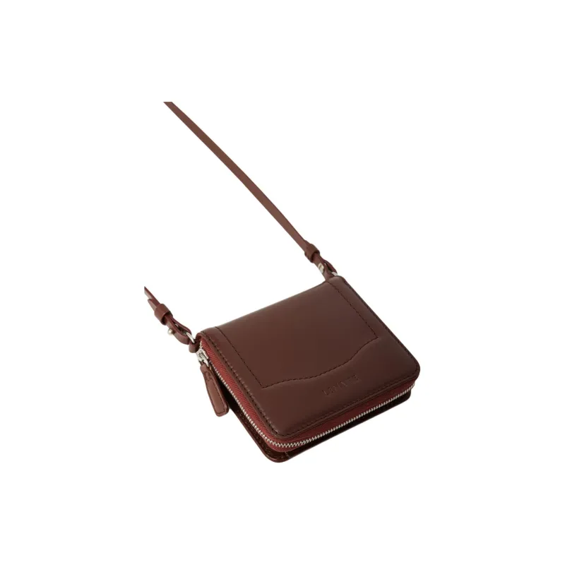 Lemaire Cow Leather Shoulder Bag Crossbody Bag Wallet Women's Chocolate-3
