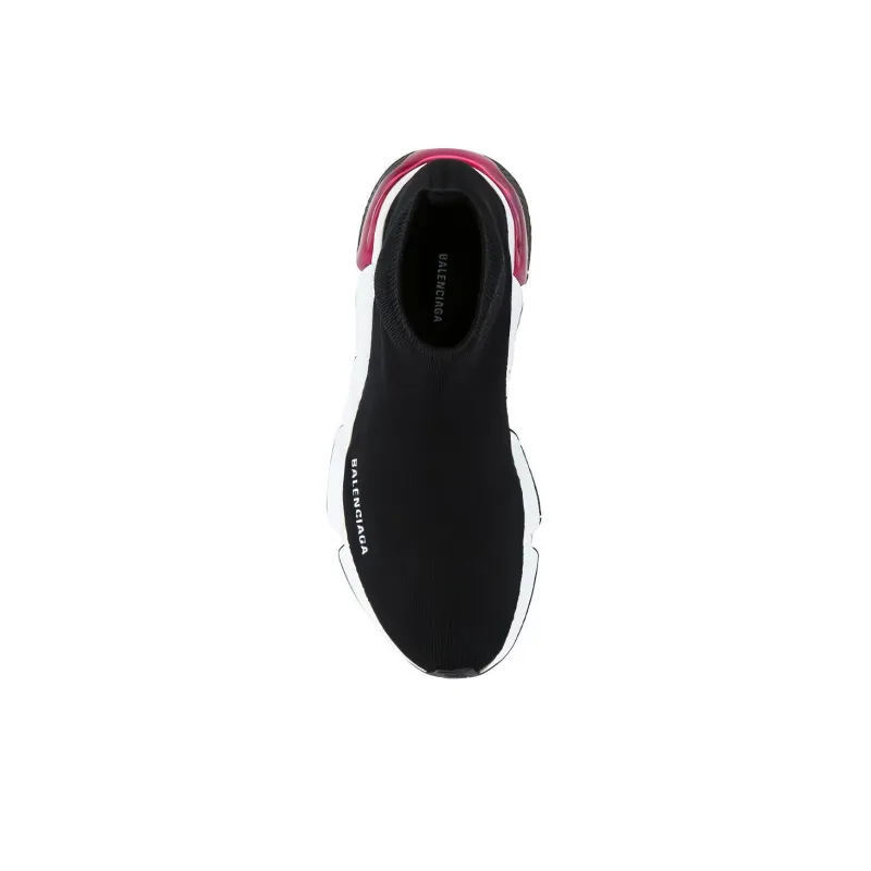 Balenciaga Speed Trainer Clear Sole Black Red Women's-3