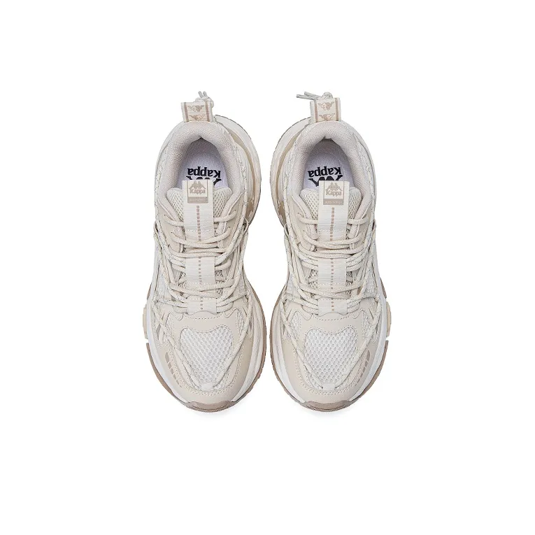 Kappa Anti Slip Wear Resistant Low Top Chunky Sneakers Unisex Ecru-3