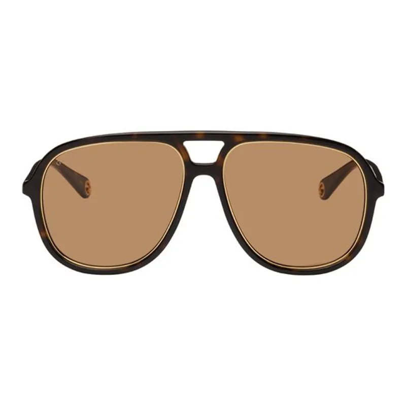 GUCCI Aviator Sunglasses Unisex Tortoiseshell-0