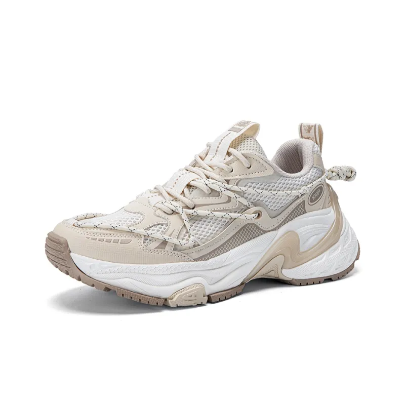 Kappa Anti Slip Wear Resistant Low Top Chunky Sneakers Unisex Ecru-2